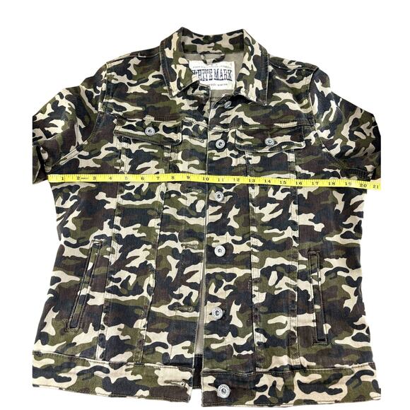 White Mark Denim Collection Women's Stretch Button Up Camo Jean Jacket Large - Picture 10 of 11
